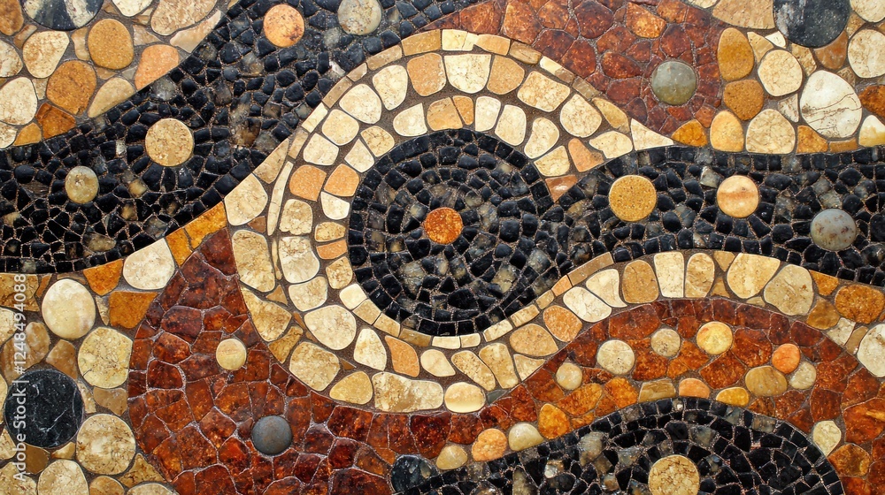 Poster Abstract Stone Mosaic Artwork Featuring Swirling Patterns