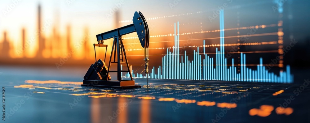 Poster financial trends and market focus on oil and energy industry data visualization with charts graphs a