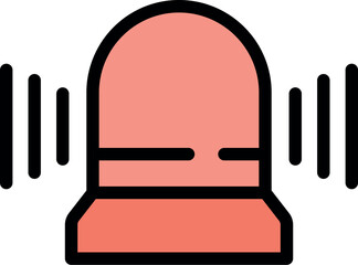 Sound waves radiating from a siren, indicating an alarm, emergency, or warning signal