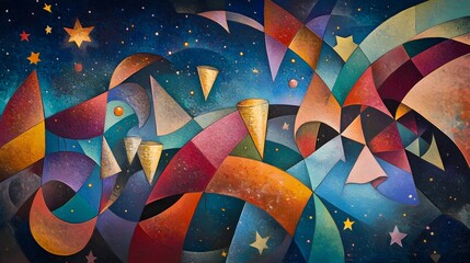 Vibrant New Year's Eve Celebration Abstract