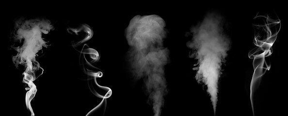 Set fog or smoke evaporates turns, White smoke turns into vapor is divided into different parts has...