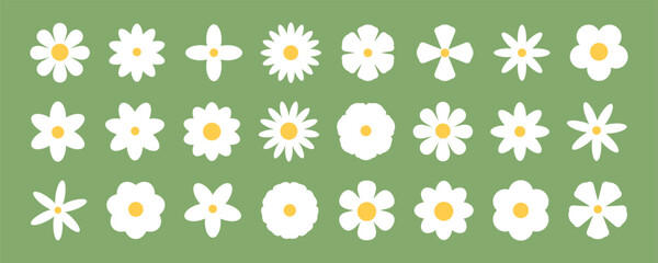 Set of flowers. Abstract origami flowers icons background. Doodle flat style for banners, wallpaper, posters, websites, online shopping. Vector illustration design and creative idea ,eps 10.