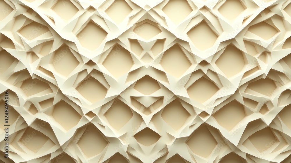 Poster abstract beige geometric paper pattern design