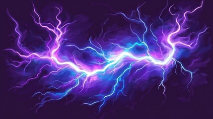 Abstract Purple and Blue Lightning Storm Artwork