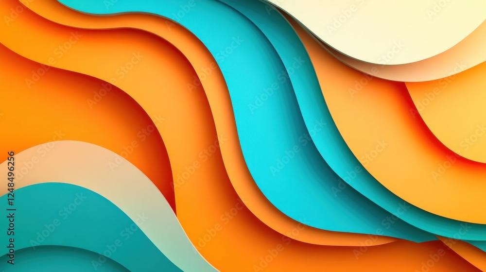 Poster abstract colorful waves pattern design