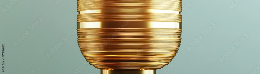 Poster Gold Metallic Object With Horizontal Lines