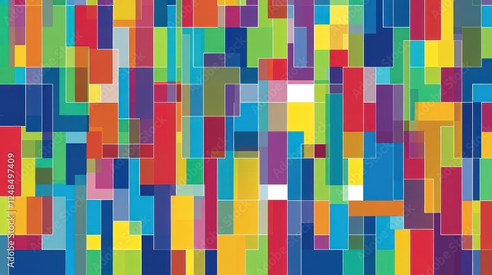 Poster Abstract Colorful Geometric Rectangular Pattern Design