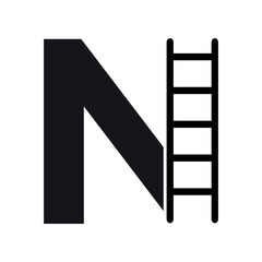 Ladder Logo combine with letter N vector template