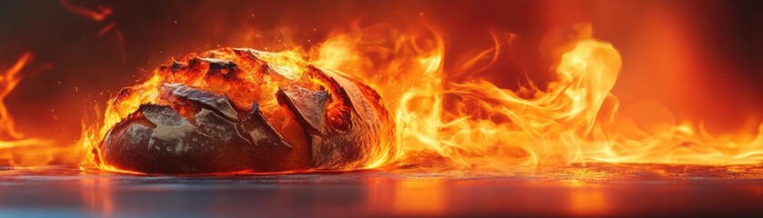 Fototapeta premium Fiery Loaf of Bread