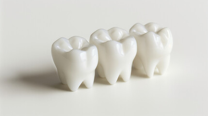 Close-Up of Tooth Model with Shallow Depth of Field on White Background