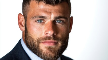 Obraz premium Formal corporate portrait of a confident and successful businessman in a suit and tie posing for a headshot in a studio setting with professional lighting and background