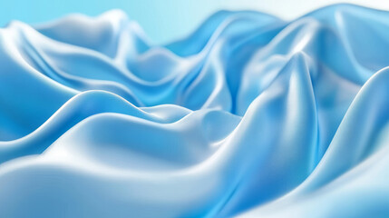 Fototapeta premium Close up of blue cloth with blurry background 3d render illustration. 3D Illustration