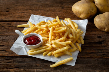 french fries and ketchup