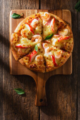 pizza on a wooden board