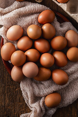 eggs on wooden background