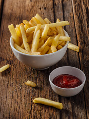 french fries on a white plate 