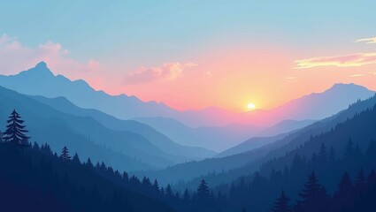 sunrise in the mountains