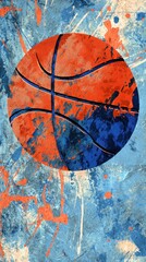 Abstract basketball art, paint splatter background