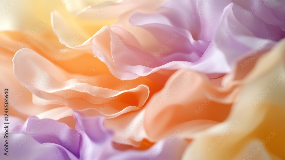 Poster pastel fabric draped in soft folds and layers