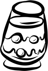 Italian dessert. Hand drawn vector isolated sketch. Tiramisu 