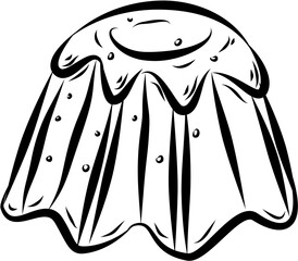 Italian dessert. Hand drawn vector isolated sketch. Pandoro