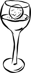 Italian dessert. Hand drawn vector isolated sketch. Affogato 