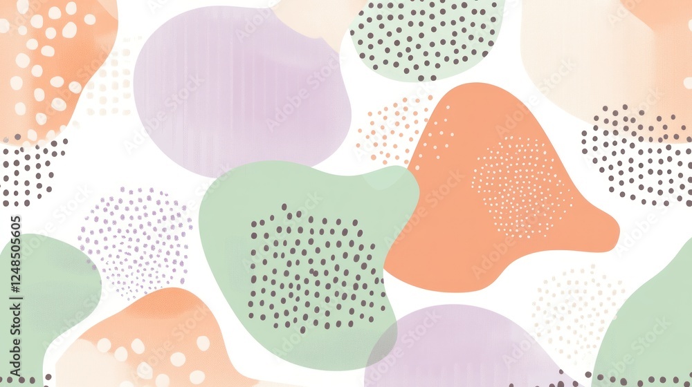 Poster Abstract Pastel Shapes Pattern Design with Dots
