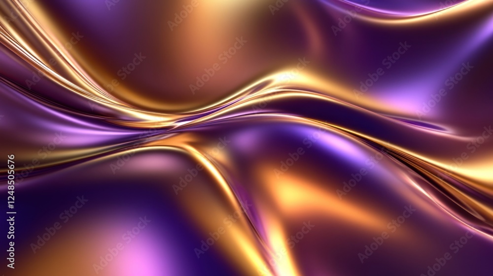 Canvas Prints Abstract Purple and Gold Swirling Fabric Design