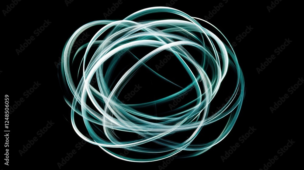 Poster abstract light trails create a swirling oval design