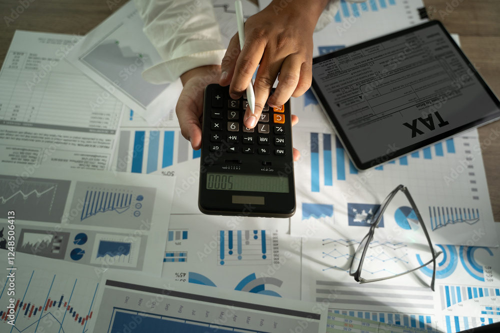 Poster tax calculation is essential in business financial reports and office document analysis, using chart