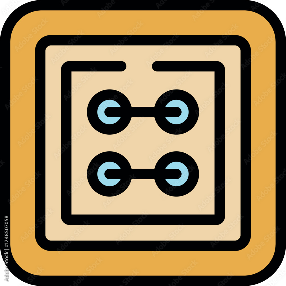 Poster close up view of a standard electrical socket featuring two outlets, designed for supplying power to