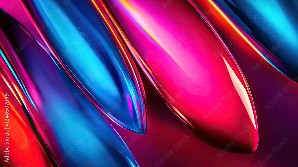 Poster abstract colorful curves vibrant glossy design