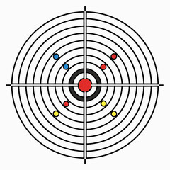 Concentric rings as target, scalable vector illustration for hunters, sports shooters, blowguns, archers, air rifles