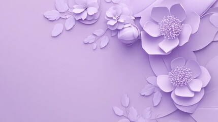 Naklejka premium Lavender Paper Flowers and Leaves Design