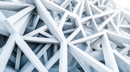 Abstract white technology concept geometric polygon shape architecture 3d render illustration