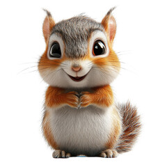 A cute cartoon squirrel with a big smile on its face