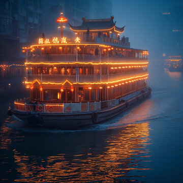 Cruise the Yangtze River at Night