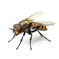 Close-up of a Fly: Detailed Macro Photography of Insect Wings, Eyes, and Body