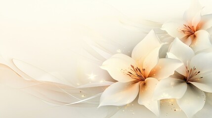 Elegant Cream Lilies with Delicate Abstract Background