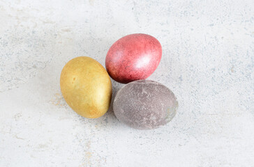 Colorful Easter Eggs top view