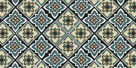 Abstract geometric mandala traditional ceramic tiles design pattern for floor and wall