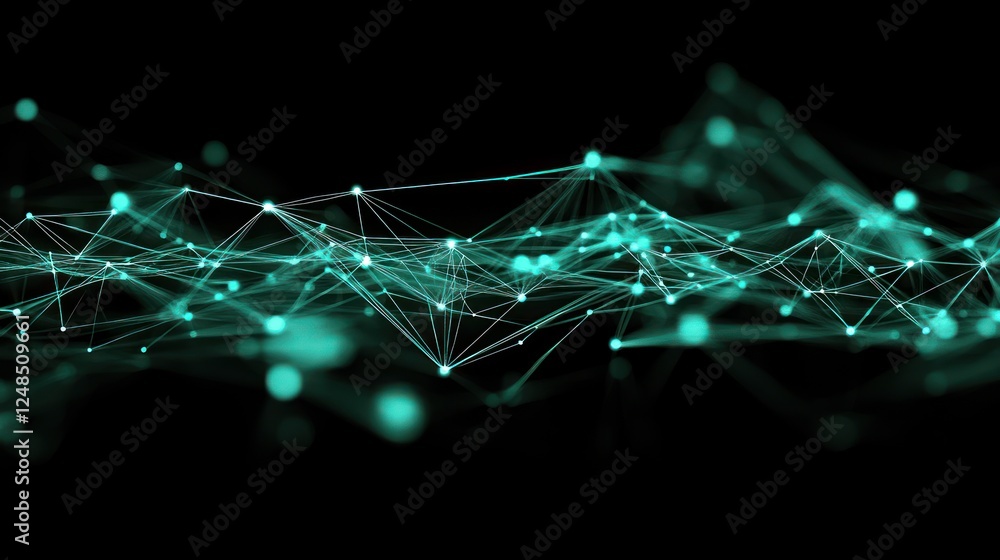 Poster Abstract Teal Network Lines and Nodes