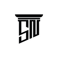 SN monogram logo design letter text name symbol monochrome logotype alphabet character simple logo