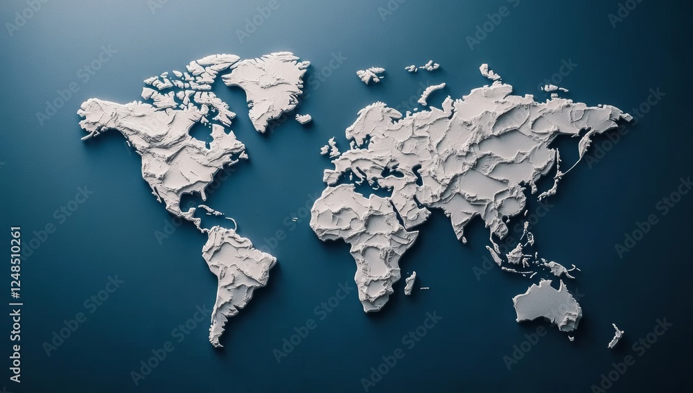 Poster abstract digital world map with binary code for global network connectivity in online business