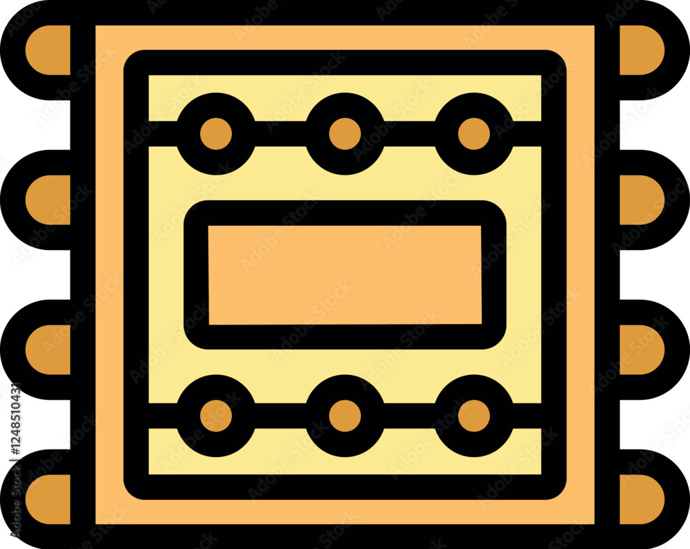 Poster microchip representing digital circuits, enabling computing power and connecting devices in modern t