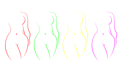 collection of colorful female figures. female mannequin. set of colored silhouettes. model appearance. retro model. fashion show. sexy female silhouette. natural beauty of female naked body