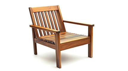 A wooden chair with a wooden back and wooden legs