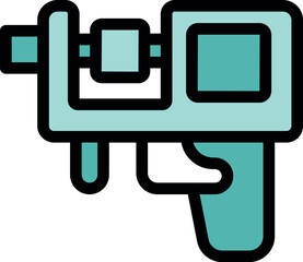 Fototapeta premium Piercing gun, a tool used for body piercing, holding a piece of jewelry, an essential equipment in the beauty and fashion industry