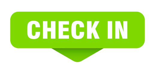 check in sticker. check in sign on transparent background