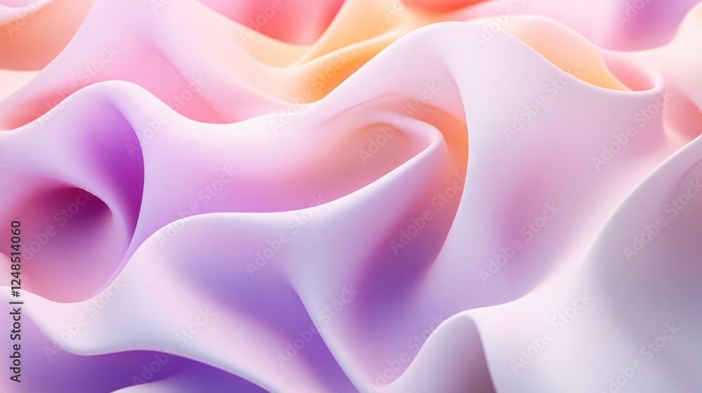Poster Abstract Pastel Wave Forms Smooth Gradient Design